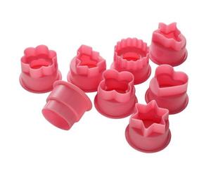 Orsina Durable 8Pc Pink Plastic Assorted Cutter Set, Simple To Use Biscuit Cutters, Dishwasher Safe Cookie Cutters