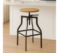 Durable Ash Seat Bar Stool, Stylish Ash Wood Kitchen Bar Stool, Versatile Bar Stool, Height Adjustable Stool Premier Housewares Black One Size