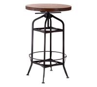 Premier Housewares Metal New Foundry Bar Table - Walnut/Black