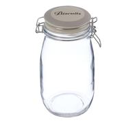 Orsina Durable Biscuit Storage Jar, Stylish Glass Jar With Lid For Kitchen Counter, Versatile Airtight Storage Jar in Clear Orsina Clear