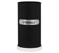 Orsina Durable Build Black Enamel Utensil Holder, Stylish Utensil Holder For Kitchen, Versatile Utensil Holder Orsina Black