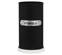 Orsina Durable Build Black Enamel Utensil Holder, Stylish Utensil Holder For Kitchen, Versatile Utensil Holder