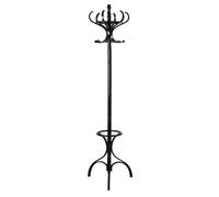 Orsina Durable Build Black Finish Floor Standing Coat Stand, Integrated Umbrella Holder Coat Stand For Bedroom
