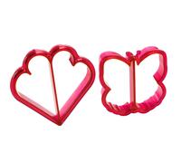 Orsina Durable Butterfly & Heart Sandwich Cutters, Simple To Use Biscuit Cutters, Dishwasher Safe Cookie Cutters in Pink Orsina Pink