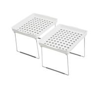 Orsina Durable Cabinet Racks, Stylish 2 Cabinet Racks For Kitchen, Adjustable Robust PP Racks For Kitchen Storage in White Orsina White