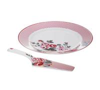 Premier Housewares Pippa Cake Plate and Slice, Multi-Colour