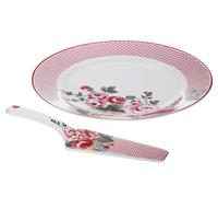 Orsina Durable Cake Plate & Slice, Beautifully Designed Cake Plate & Slice, Elegant Plate & Slice For Parties in Pink Orsina Pink
