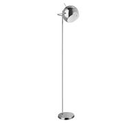 Orsina Durable Chrome & White Dome Floor Lamp, Tall Standing Lamp With Adjustable Head, Modern Chrome Floor Light in Silver Orsina Silver