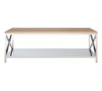 Orsina Durable Coffee Table, Oak Table Top Decorative Coffee Table For Livingroom, Sturdy Modern Coffee Table in Silver Orsina Silver