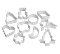 Orsina Durable Cookie Cutter 10Pc White Plastic Set, Simple To Use Biscuit Cutters, Dishwasher Safe Cookie Cutters Orsina White