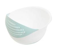 Orsina Durable Green And White 4 Liter Strainer, Effortless Water Drainage Round Strainer, Lightweight Strainer