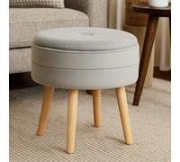 Orsina Durable Grey Velvet Stool, Stylish Kitchen Bar Stool For Bedroom, Versatile Design Bar Stool For Guests