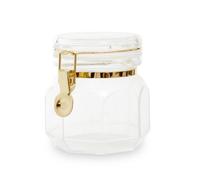 Premier Housewares Octagonal Canister With Silver Finish Lid Kitchen Canister For Food Storage Airtight Jar/Jars Canister For Tea Coffee Sugar 12 x 13 x 12