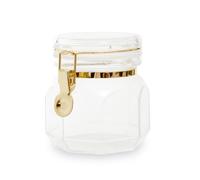 Orsina Durable Hexagon Storage Jar 750 ml, Elegant Transparent Glass Jar With Lid, Sleek Airtight Storage Jar in Clear Orsina Clear