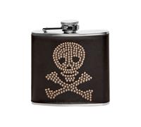 Auden5Oz S/S Hip Flask Skull Diamante - Brown