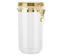 Orsina Durable Jar With Gold Lid 1100 Ml, Elegant Retro Design Glass Jar With Lid, Sleek Airtight Storage Jar
