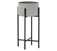 Orsina Durable Large Grey And Black Floor Standing Planter, Contemporary Design Outdoor Pot For Artificial Flowers