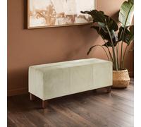 Orsina Durable Natural Leather Bench With Wood Legs, Sleek Bench For Outdoor, Leather Upholstered Dining Bench Orsina Natural