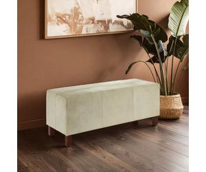 Orsina Durable Natural Leather Bench With Wood Legs, Sleek Bench For Outdoor, Leather Upholstered Dining Bench Orsina Natural