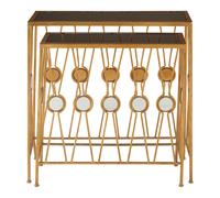 Orsina Durable Set Of 2 Rectangular Console Tables, Stylish Hallway Table, Easily Maintained Modern Console Table in Gold Orsina Gold