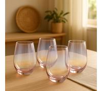 Orsina Durable Set Of 4 Hi Ball Glasses, Stylish Water Drinking Glass, Practical Build High Ball Glass For Bedroom in Pink Orsina Pink