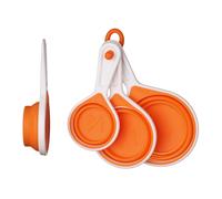 Orsina Durable Set of Four Orange Silicone Measuring Cups, Collapsible Measuring Cup, Functional Measuring Cup Orsina Orange
