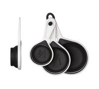 Orsina Durable Set of Four Orange Silicone Measuring Cups, Collapsible Measuring Cup, Functional Measuring Cup in Black Orsina Black