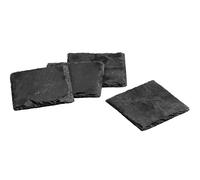 Orsina Durable Set Of Four Slate Square Coasters, Handcrafted Natural Slate Four Coasters, Versatile Coasters in Grey Orsina Grey