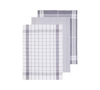 Orsina Durable Set Of Three Grey And White Tea Towels, Effecient Breakfast Tea Towels, Soft Tea Towels For Kitchen