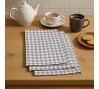 Orsina Durable Set Of Three Grey And White Tea Towels, Effecient Breakfast Tea Towels, Soft Tea Towels For Kitchen