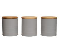 Orsina Durable Set Of Three Grey Cannisters, Stylish Design Kitchen Canisters, Secured Storage Canister Set Orsina Grey