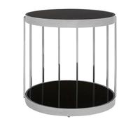 Orsina Durable Silver Cage Design Side Table, Luxurious Finish Side Table By Couch, Modern Design Lounge Table