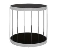 Orsina Durable Silver Cage Design Side Table, Luxurious Finish Side Table By Couch, Modern Design Lounge Table Orsina Silver
