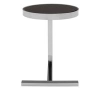 Orsina Durable Silver Side Table With T Base, Luxurious Finish Side Table By Couch, Modern Design Lounge Table
