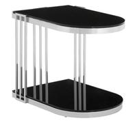 Orsina Durable Silver U Shaped Side Table, Luxurious Finish Side Table By Couch, Modern Design Lounge Table