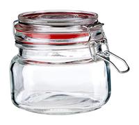 Orsina Durable Square 500ml Jar, Stylish Glass Jar With Lid, Versatile Stainless Steel Locking Design Storage Jar in Clear Orsina Clear