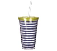 Orsina Durable Stripe 450Ml Drinks Cup, Versatile Plastic Water Cup, Portable Safe Plastic Water Drinking Cup