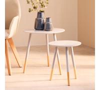 Orsina Durable & Sturdy Design Set Of Two Round Side Tables, Stylish & Elegant Side Tables, Small Tables in Grey Orsina Grey