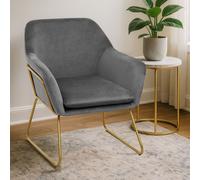 Orsina Durable & Versatile Grey Velvet Armchair, Easy Care Velvet Chairs, Indoor Dining with Velvet Dining Chair Orsina Grey