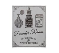 Premier Housewares 2800765 Powder Room Wall Plaque - Grey 1x20x25 cm
