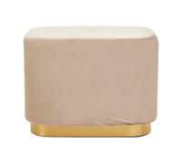Orsina Dusty Pink Square Stool with Gold Base, Velvet Upholstered Makeup Stool, Pouffe Footstool with Modern Link in Light Brown Orsina Light Brown