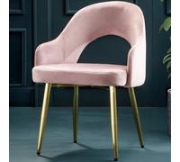 Orsina Dusty Pink Velvet Dining Chair, Versatile Velvet Upholstered Dining Table Chair, Tapered Living Room Chair