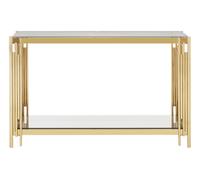 Orsina Easily Maintained Linear Design Console Table, Durable Hallway Table, Glamorous Modern Console Table in Gold Orsina Gold