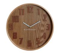 Orsina Easy To Read Wood Grain large Wall Clock, Retro Design Clock For Indoor, Versatile Functional Outdoor Clock in Brown Orsina Brown