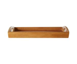 Orsina Eco Friendly Bamboo Serving Tray With Handles, Practical Design Bamboo Serving Tray, Easy Grip Tray