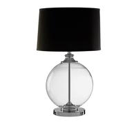 Orsina Edna Small Ivory Silk Shade Table Lamp in Black Orsina Black