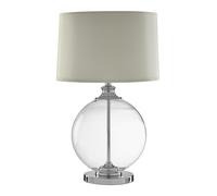 Orsina Edna Small Ivory Silk Shade Table Lamp in White Orsina White