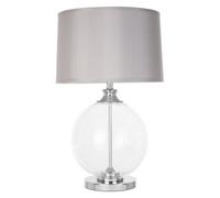 Orsina Edna Small Silver Silk Shade Table Lamp