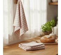 Orsina Efficient Set Of Three Amber And White Tea Towels, Durable Tea Tea Towels, Soft Tea Towels For Kitchen