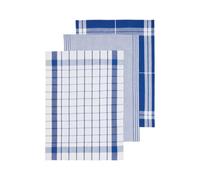 Orsina Efficient Set Of Three Blue And White Tea Towels, Absorbent Durable Tea Towels, Soft Tea Towels For Kitchen